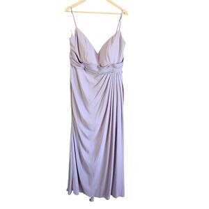 Mac Duggal Pink Blush Gown Dress Mid Length Spaghetti Strap Size 16